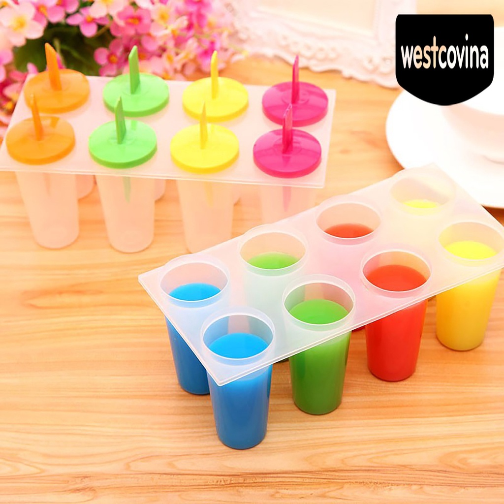 [Hot]☀ Khuôn Làm Kem Que 8 Ngăn Tiện Lợi