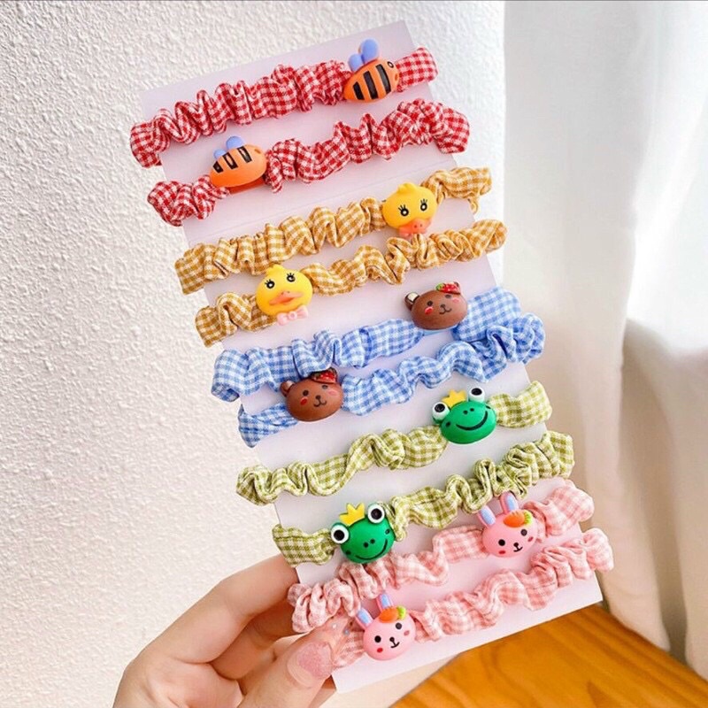 Dây cột tóc scrunchies caro voan cực xinh[ Hot Tren ]