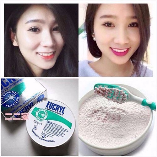 Combo Bột Tẩy Trắng Răng 50g + Kem Đánh Răng Làm Trắng Răng Hương Bạc Hà EUCRYL Tooth Paste Freshmint 62g 5.0