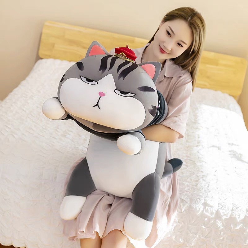 Thú nhồi bông, gối ôm hình thú mèo vương miện ngộ nghĩnh đáng yêu đủ size nhiều hình dễ thương mềm mại co dãn