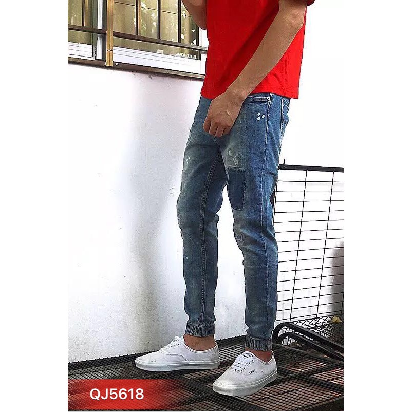 Quần Jogger jean Nam Rách QJ5618