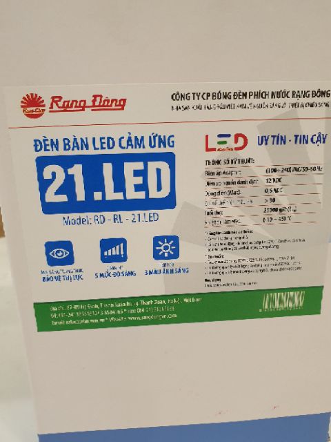 Đèn bàn led Rạng Đông bảo vệ mắt chống cận cho bé  RD-RL.21.LED