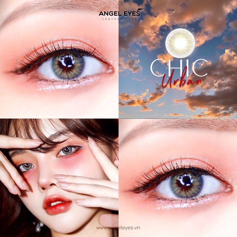 Lens LIMITED xám tây Urban Chic chất liệu Silicone Hydrogel l 0 độ với đường kính 14mm