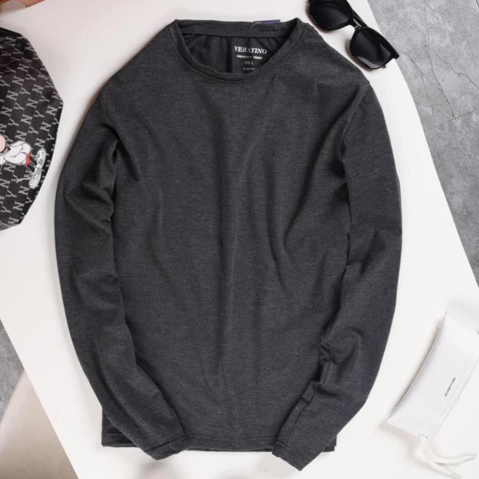 Áo thun tay dài nam giữ nhiệt Veratino cao cấp vải thun cotton co giãn 4 chiều mặc lót bên trong ấm áp