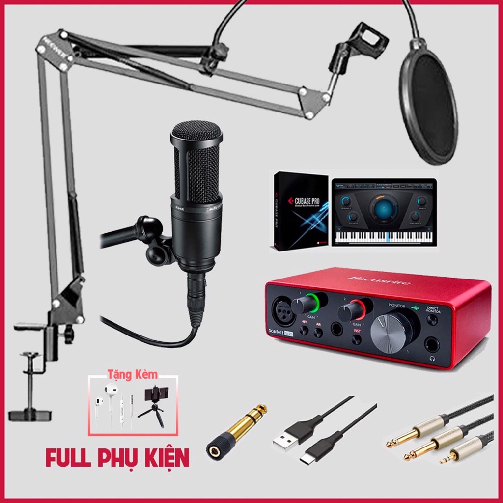 【Chính hãng】COMBO thu âm Focusrite Scarlett Solo (Gen 3) Micro thu âm Technica AT2020 - BẢO HÀNH 1 đổi 1 trong 12 tháng