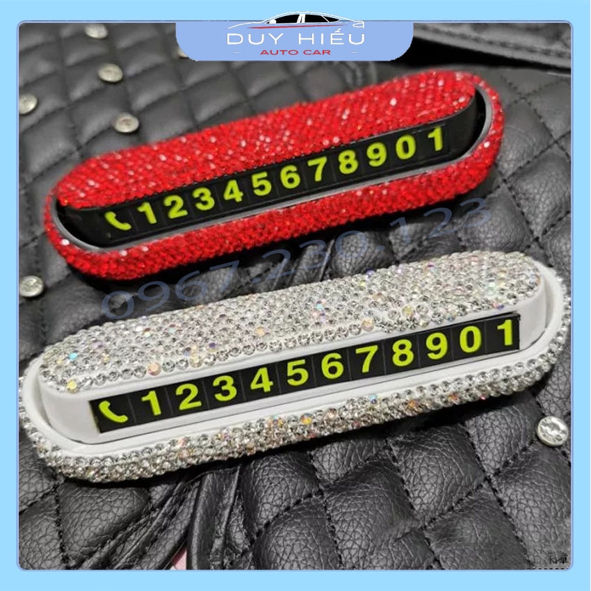 Bảng số điện thoại đính đá trên ô tô phụ kiện không thể thiếu trên xe hơi