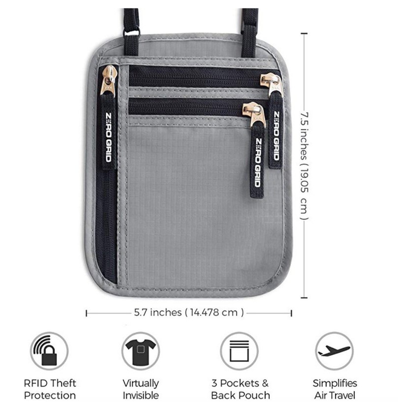 TRAVEL NECK WALLET RFID - TÚI ĐEO CỔ ĐỰNG HỘ CHIẾU VÀ VÉ - Home and Garden