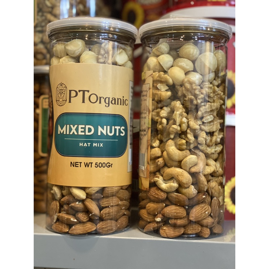 Mixed Nuts 4 loại hạt dinh dưỡng[ Macca, ÓC CHÓ, Hạnh Nhân, Hạt Điều đã tách vỏ] /hũ 500G - LÀM SỮA CHO BÉ