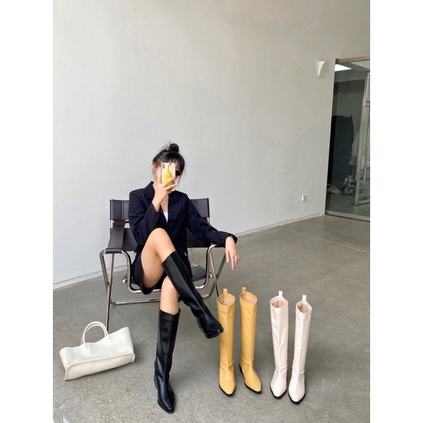 GIÀY BOOTS DA PU MŨI NHỌN ULZZANG