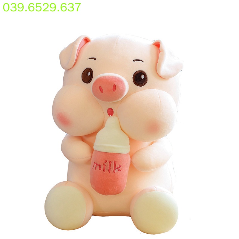 Gấu bông teddy bear heo ôm bình sữa heo nhồi bông ôm bình sữa siêu dễ thương siêu mềm Gấu bông Uống sữa
