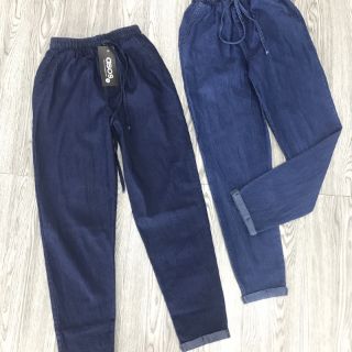 Quần bagy bò giấy cạp chun