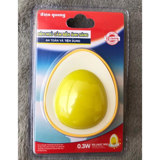 Đèn ngủ Led cảm biến an toàn cho trẻ Điện Quang, ánh sáng vàng.
