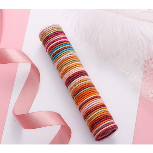 Set 50 Dây Cột Tóc Co Giãn Nhiều Màu Thời Trang Mềm Mại Xinh Xắn cho bé gái, con gái