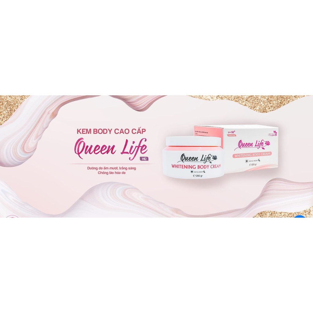 Kem dưỡng da toàn thân cao cấp Queen Life, dưỡng ẩm, trắng mịn da