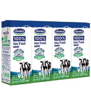 Lốc 4 hộp sữa Vinamilk ÍT ĐƯỜNG 180ml