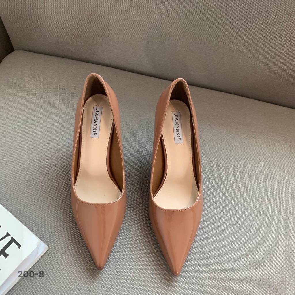 Giày thời trang nữ QC JIAMANNI ❤️FREESHIP❤️ Giày công sở cao gót hot trend mũi nhọn, gót nhọn cao 7cm 200-8