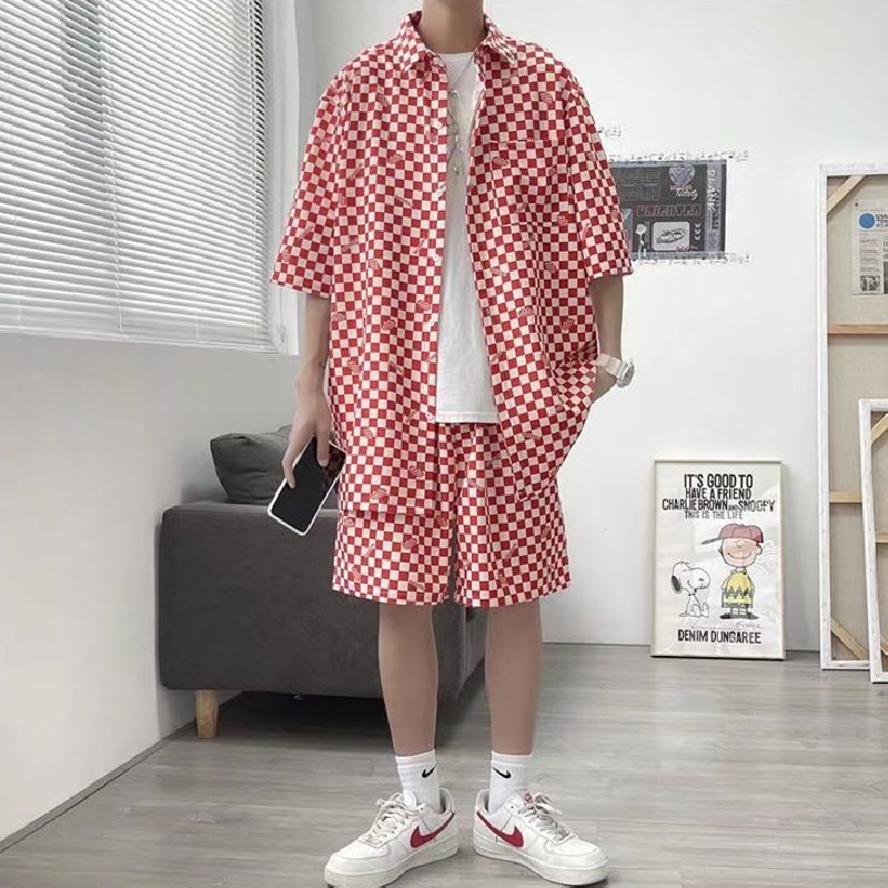 Áo Sơ Mi Tay Ngắn Dáng Rộng In Họa Tiết Thời Trang Mùa Hè Cho Nam size M-3XL