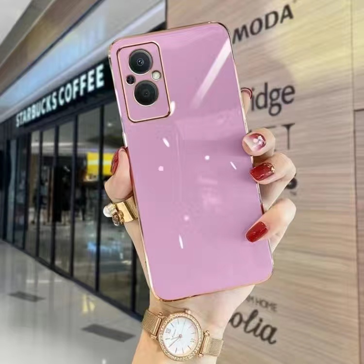 Vỏ OPPO Reno 8 4G Reno 8Z 5G Reno 8 5G Reno 8 Pro 5G A57 4G 2022 A76 A96 A16K A16e Cạnh thẳng 90 ° Mạ bảo vệ camera Vỏ điện thoại