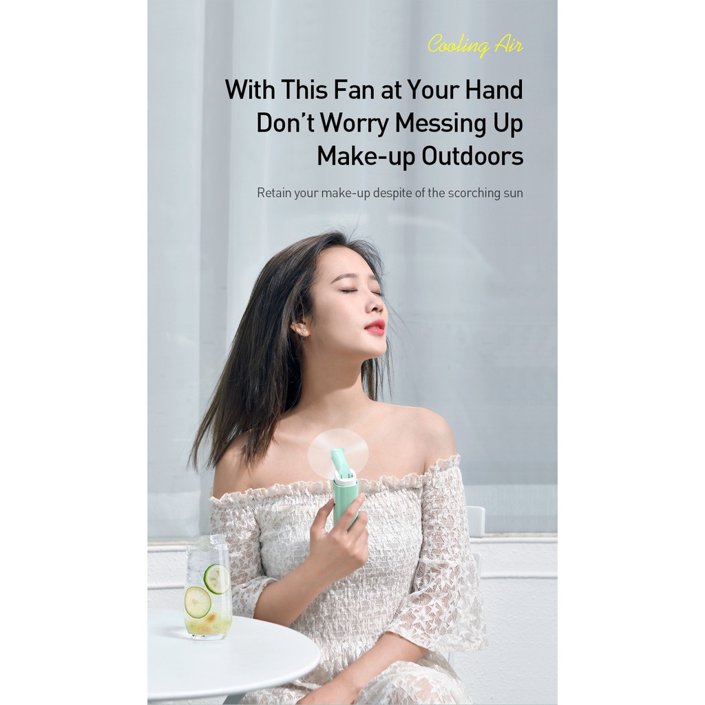 Quạt cầm tay mini tích hợp pin dự phòng 2000mah Baseus B02 chính hãng | BigBuy360 - bigbuy360.vn