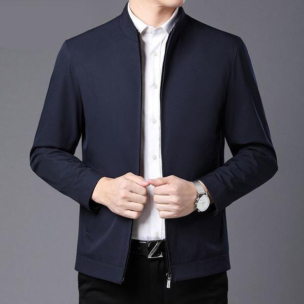 Áo Khoác Cổ Bẻ Phối Nút Thời Trang Cho Đàn Ông Trung Niên