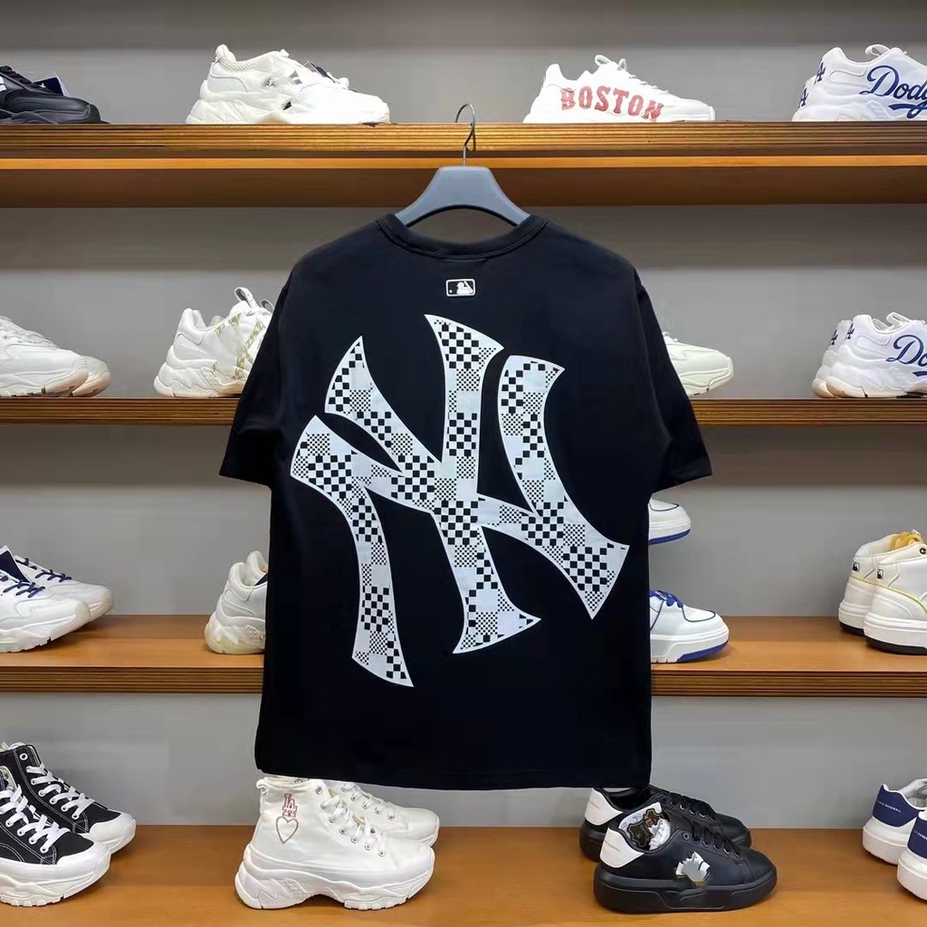 Áo Thun Tay Ngắn In Chữ NY 2022 MLB Phong Cách Đường Phố Cá Tính Cho Nam Và Nữ