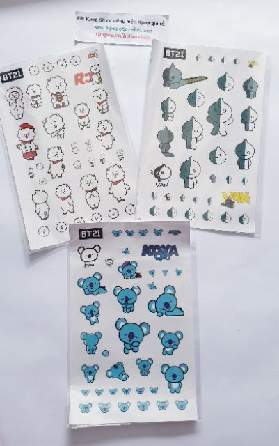 Sticker Trong BT21 BTS Hình dán