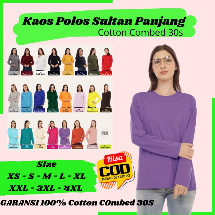 Áo Thun Trơn Tay Dài Chất Liệu COTTON Mềm Mại Dành Cho Nữ 30s