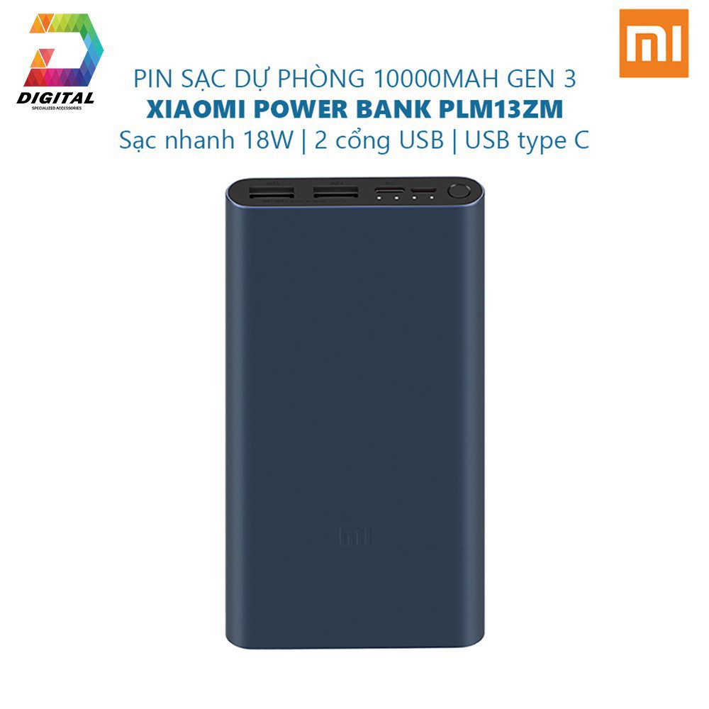 Sạc dự phòng Xiaomi Gen3 10000mAh,Hỗ trợ sạc nhanh QC 3.0 - New 2020- Lỗi 1 đổi 1 | BigBuy360 - bigbuy360.vn