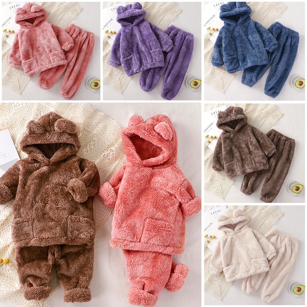 áo ngủ Bộ Đồ lông cừu cực Ngủ Bằng Nhung Lông Thời Trang Mùa Đông Ấm Áp Dành Cho Trẻ Nhỏ