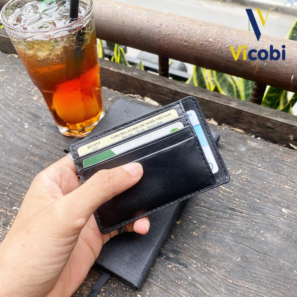 Ví mini name card Da Bò Vicobi M2, card holder bóp nhỏ gọn bỏ túi hàng gia công tại Việt Nam !