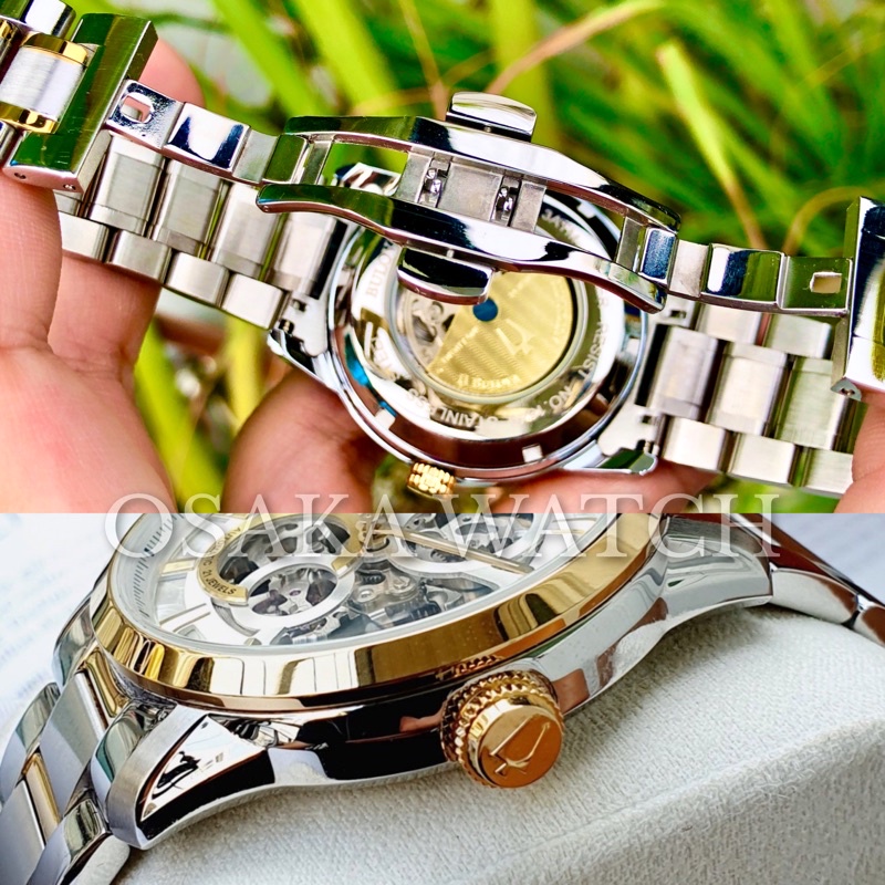 Đồng Hồ Nam Bulova 98A214 Máy Cơ Nhật Dây Kim Loại Thiết Kế Lộ Cơ Fullbox Cao Cấp