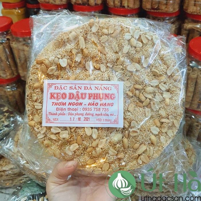 Kẹo Đậu Phộng Đà Nẵng Lốc 3 Miếng Kẹo Đậu Phụng Giòn Mềm Thơm Ngon Đặc Biệt - Út Hà Đặc Sản