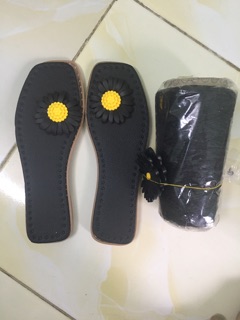 Full set phụ kiện móc dép đế + sợi,không kèm hoa