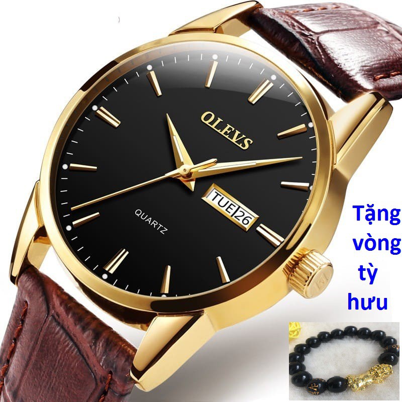 [ Tặng vòng tỳ hưu ] Đồng Hồ Nam Cao Cấp OLEVS , đồng hồ dây da cực đẹp