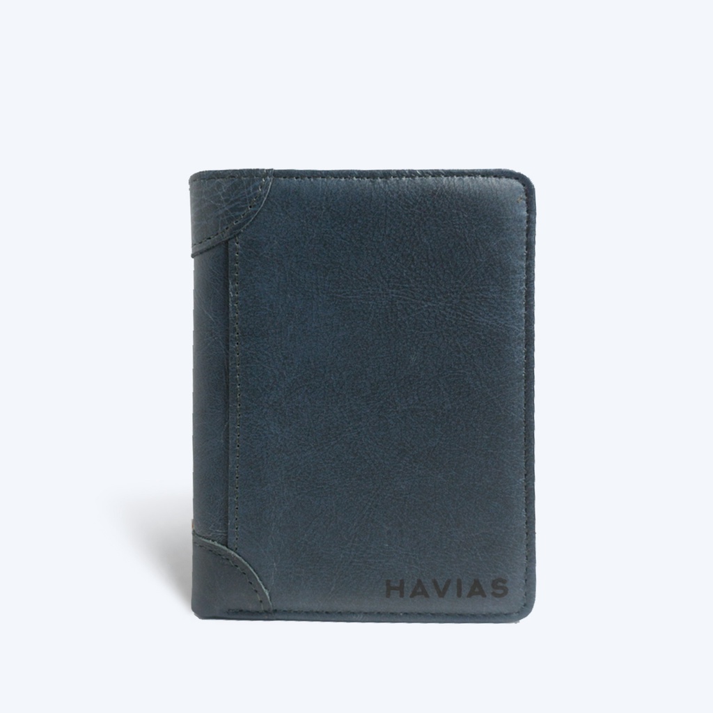 Ví da đứng Laffy Handcrafted Wallet HAVIAS Xanh Navy