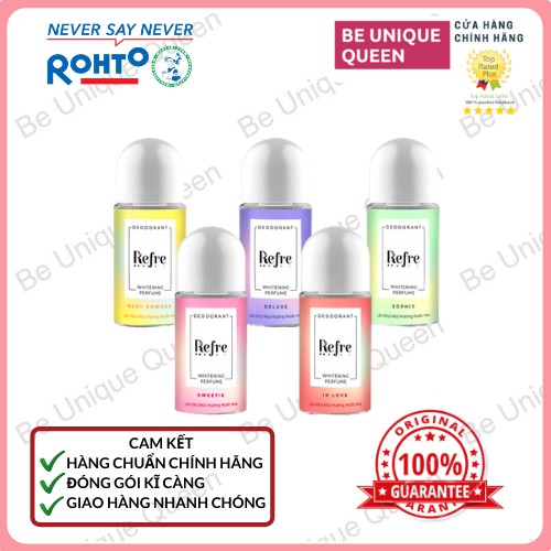 [Mẫu Mới] Lăn khử mùi dưỡng trắng hương nước hoa Refre Whitening 40ml