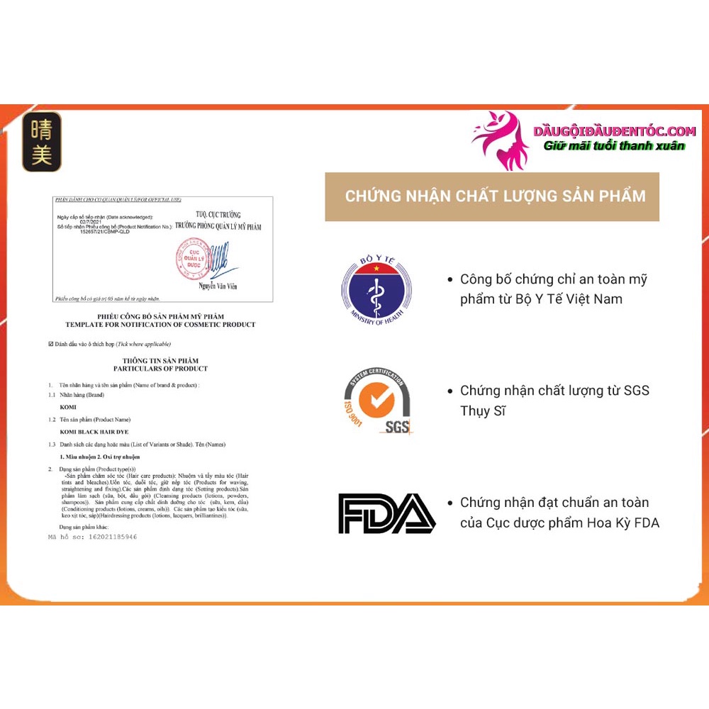 Dầu gội đầu đen tóc KOMI Nhật Bản