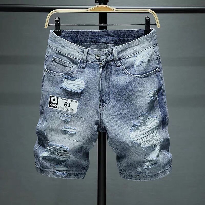 Quần jean nam ngắn rách chất bò cao cấp | BigBuy360 - bigbuy360.vn