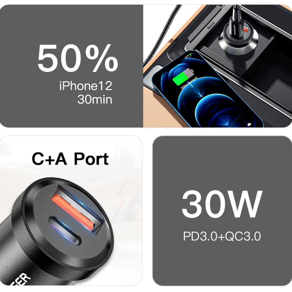 SHOUKEY Ổ CắM SạC Nhanh 30W PD USB Cho Xe Hơi