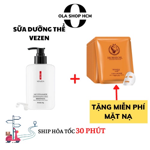 Lotion Dưỡng trắng Body Nicotinamide VENZEN Dưỡng Ẩm Sâu Nuôi Dưỡng Làm Trắng Da Hương Thơm Lâu Chăm Sóc Cơ Thể Kem Dàn