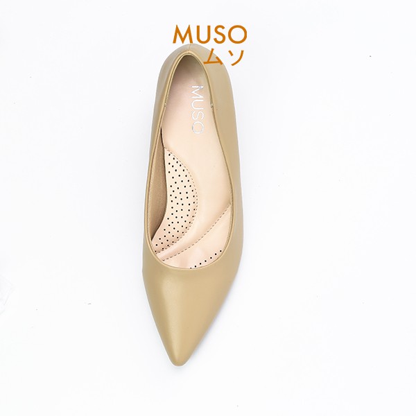 Giày Cao Gót MUSO 7cm Mũi Nhọn Kiểu Dáng Basic Da Lì Mềm