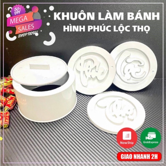 Bộ Khuôn Làm Xôi ,Làm Bánh Chữ Phúc Lộc Thọ,5 Chi Tiết Bằng Chất Liệu Nhựa Chịu Nhiệt Không Gây Hại Đến Sức Khỏe