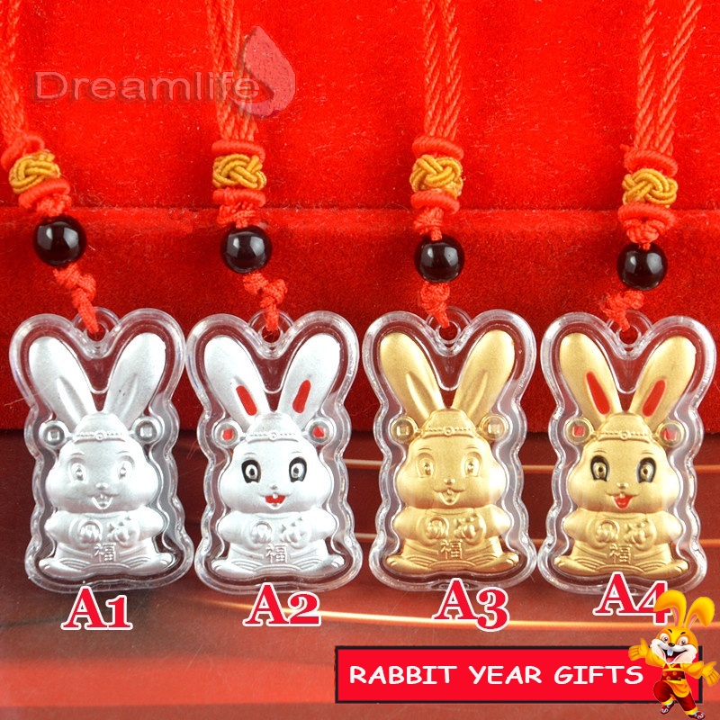 Vòng cổ Bạc 2023 Mặt Thỏ Hoạt Hình Hoàng Đạo Thích Hợp Làm Quà Tặng Năm Mới