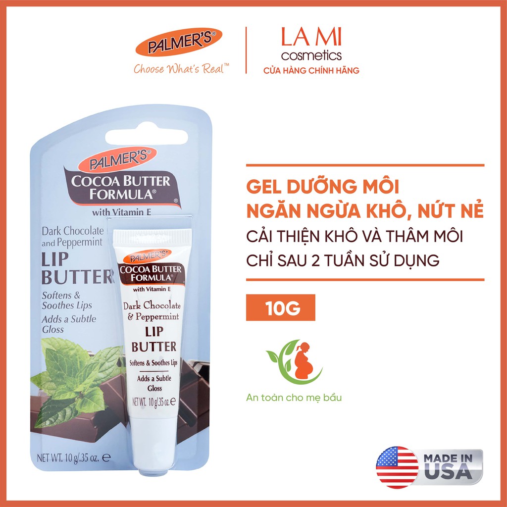 Gel dưỡng môi ngăn ngừa khô nứt nẻ hương Bạc hà Palmer's 10g