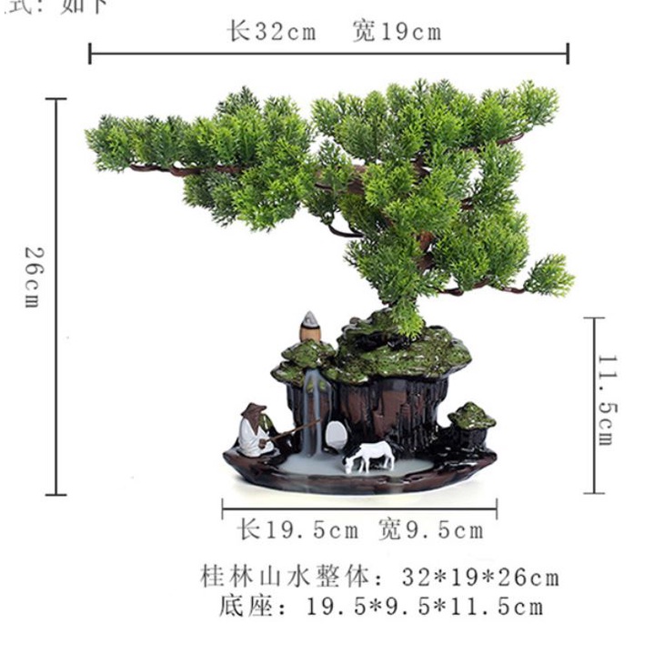 Bộ Thác Xông Trầm Gốm Sứ, Cây Lũa Tùng Bách (Tặng Kèm 5 Nụ Trầm) - Trang Trí Bàn Trà, Bàn Uống Nước - GIẢM GIÁ SỐC!!!!!!