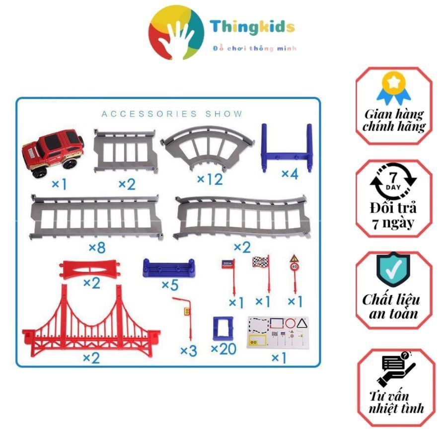 Bộ đường ray ô tô lắp ráp đường đua - Thingkids