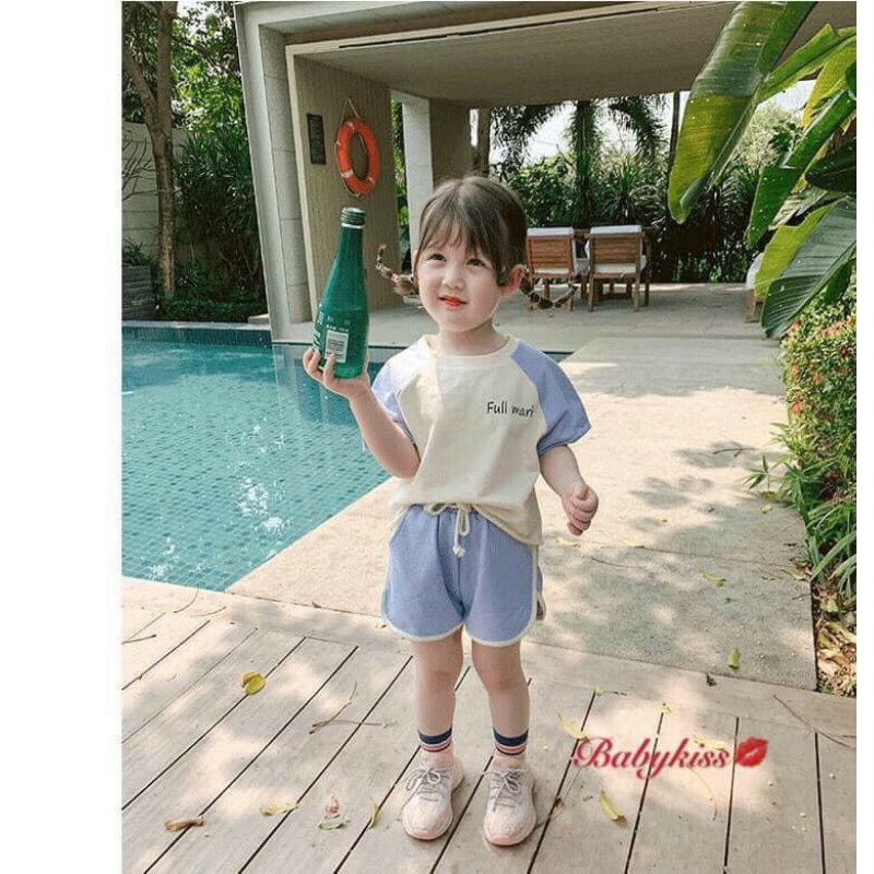 Bộ thun cộc tay hoa cúc cho bé gái siêu xinh 100% chất cotton chính phẩm 4c size đại 23-45kg