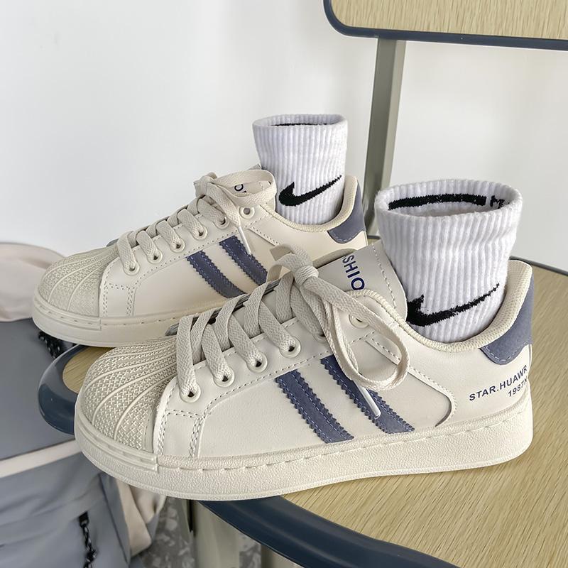 Giày Thể Thao Canvas Màu Trắng Phong Cách ulzzang Mới Cho Nữ