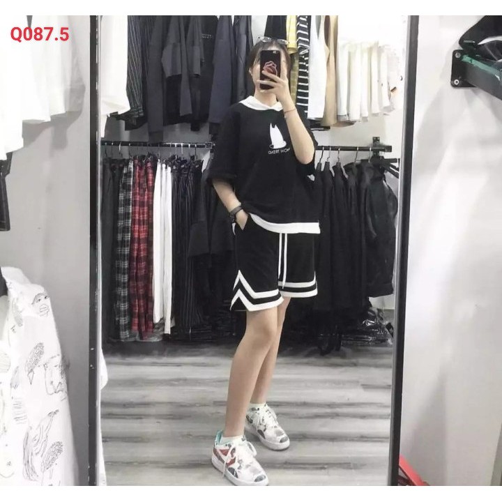 Quần short unisex bóng chày Chữ V nam nữ phong cách ulzzang, Quần Đùi 2V