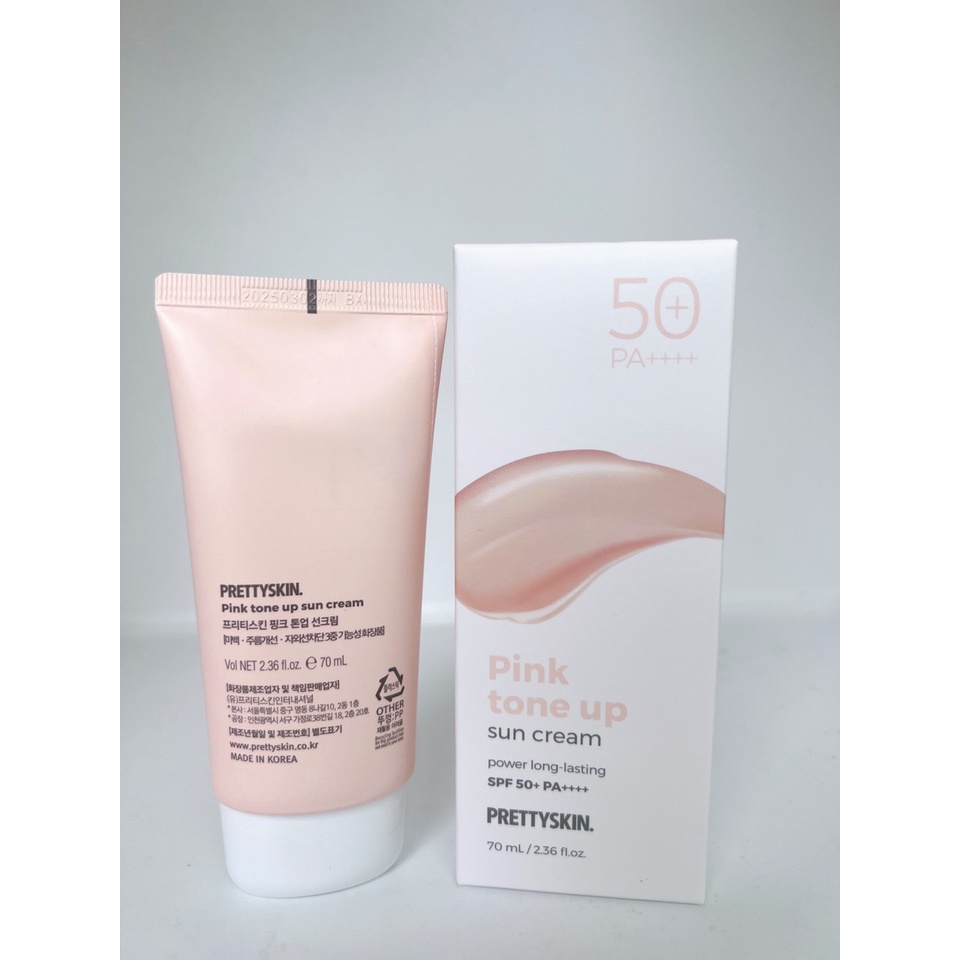 Kem Chống Nắng Prettyskin nâng tone trắng hồng  Pink Tone Up  70ml
